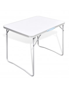 Tavolo da Campeggio Pieghevole con Telaio in Metallo 80x60 cm