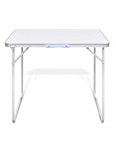 Tavolo da Campeggio Pieghevole con Telaio in Metallo 80x60 cm