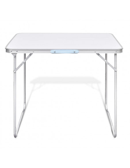 Tavolo da Campeggio Pieghevole con Telaio in Metallo 80x60 cm