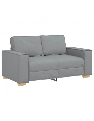 Set di Divani 2 pz con Cuscini Grigio Chiaro in Tessuto