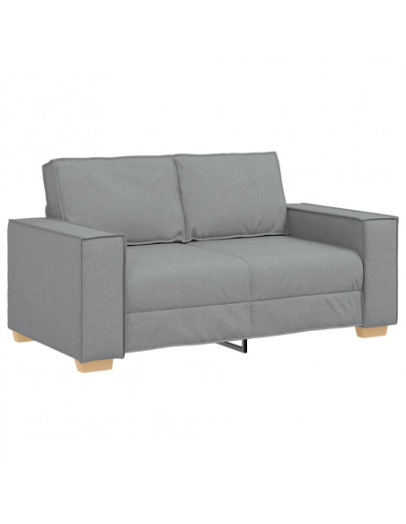 Set di Divani 2 pz con Cuscini Grigio Chiaro in Tessuto
