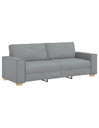 Set di Divani 2 pz con Cuscini Grigio Chiaro in Tessuto