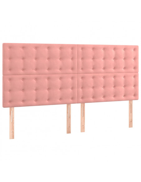 Giroletto a Molle con Materasso Rosa 160x200 cm in Velluto
