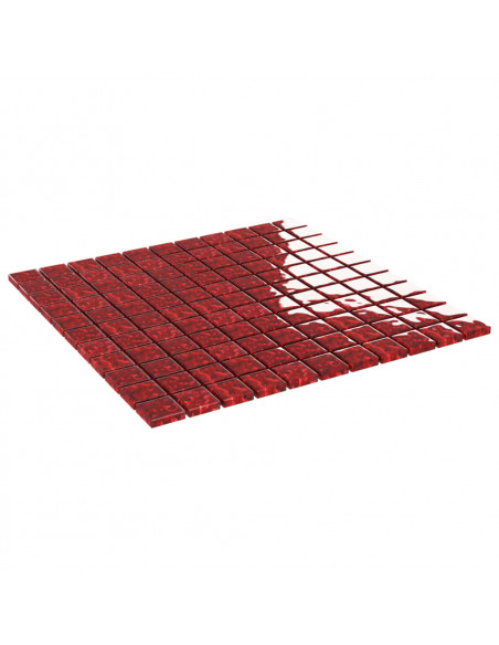 Piastrelle Mosaico 11 pz Rosso 30x30 cm in Vetro