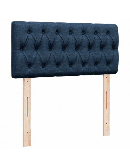 Struttura Letto Pouf con Materasso Blu 80x200 cm in Tessuto