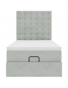 Struttura Letto Pouf con Materassi 100x200 cm Velluto 2