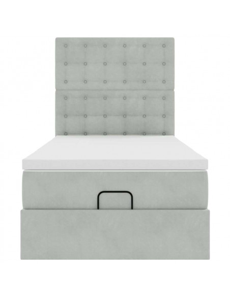 Struttura Letto Pouf con Materassi 100x200 cm Velluto