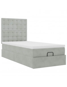 Struttura Letto Pouf con Materassi 100x200 cm Velluto 2