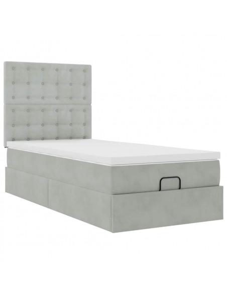 Struttura Letto Pouf con Materassi 100x200 cm Velluto