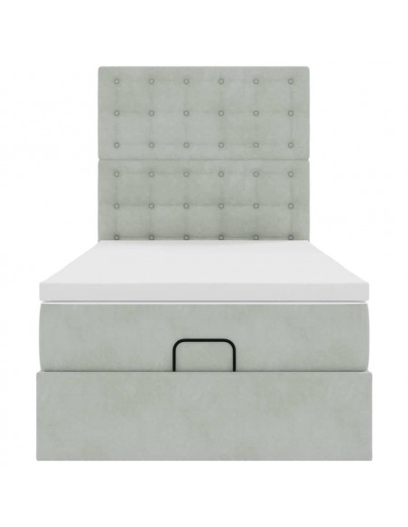 Struttura Letto Pouf con Materassi 100x200 cm Velluto