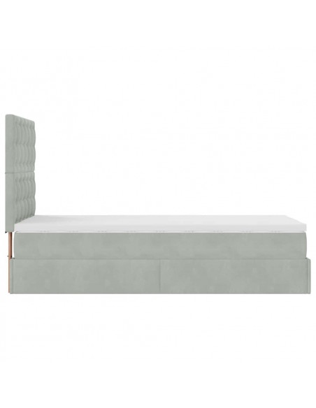 Struttura Letto Pouf con Materassi 100x200 cm Velluto