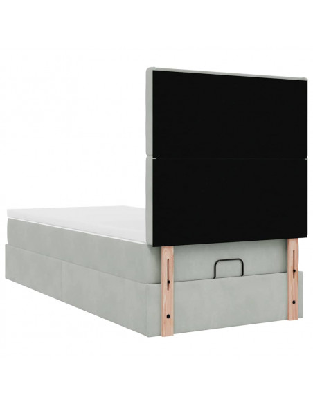 Struttura Letto Pouf con Materassi 100x200 cm Velluto