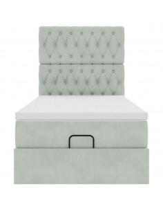 Struttura Letto Pouf con Materassi 100x200 cm Velluto 2