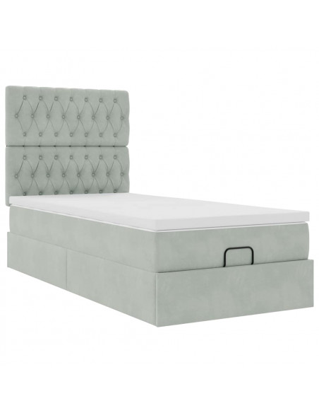 Struttura Letto Pouf con Materassi 100x200 cm Velluto