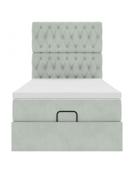 Struttura Letto Pouf con Materassi 100x200 cm Velluto