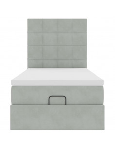 Struttura Letto Pouf con Materassi 100x200 cm Velluto 2