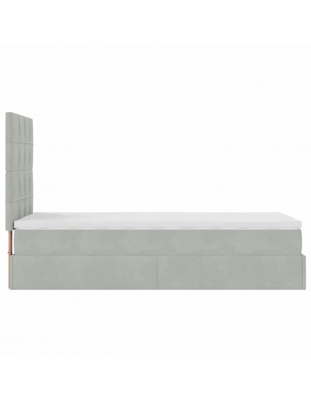 Struttura Letto Pouf con Materassi 100x200 cm Velluto