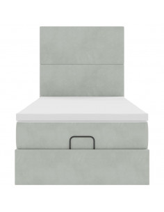 Struttura Letto Pouf con Materassi 100x200 cm Velluto 2