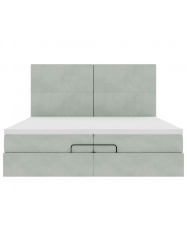 Struttura Letto Pouf con Materassi 200x200 cm Velluto