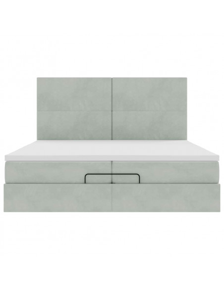 Struttura Letto Pouf con Materassi 200x200 cm Velluto