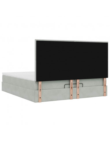 Struttura Letto Pouf con Materassi 200x200 cm Velluto