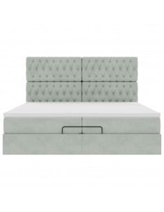 Struttura Letto Pouf con Materassi 200x200 cm Velluto 2