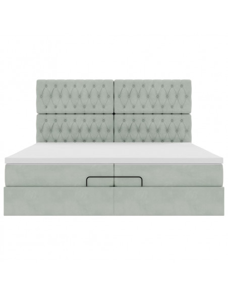 Struttura Letto Pouf con Materassi 200x200 cm Velluto