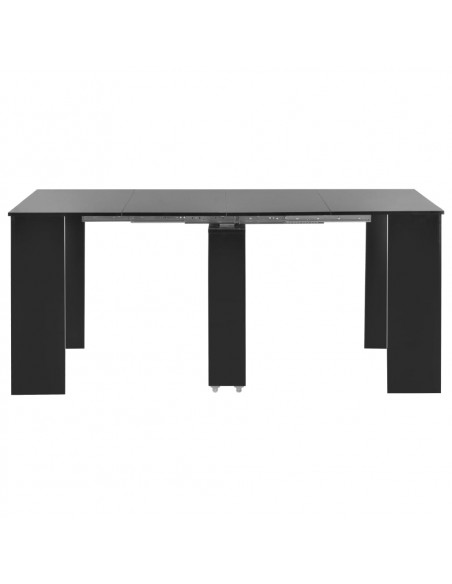 Tavolo da Pranzo Estensibile Nero Lucido 175x90x75 cm