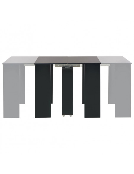 Tavolo da Pranzo Estensibile Nero Lucido 175x90x75 cm