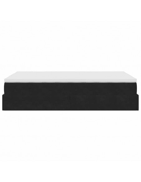 Struttura Letto Pouf con Materasso Nero 120x200 cm Velluto