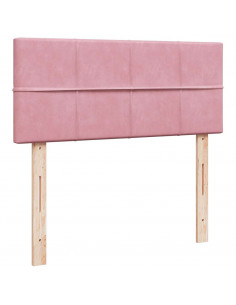 Struttura Letto Pouf con Materasso Rosa 120x200 cm Velluto 2