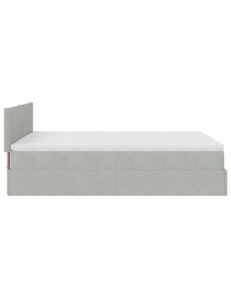 Struttura Letto Pouf con Materasso 140x190 cm Velluto