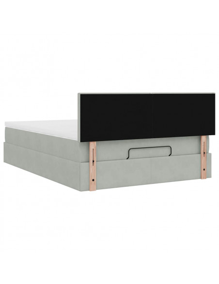 Struttura Letto Pouf con Materasso 140x190 cm Velluto