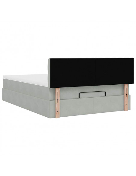 Struttura Letto Pouf con Materasso 140x190 cm Velluto