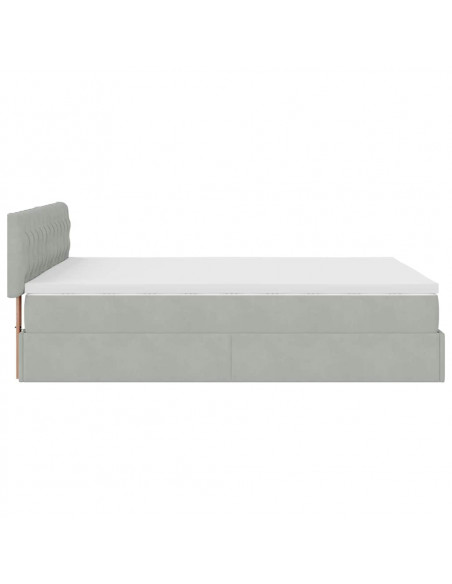 Struttura Letto Pouf con Materasso 140x190 cm Velluto