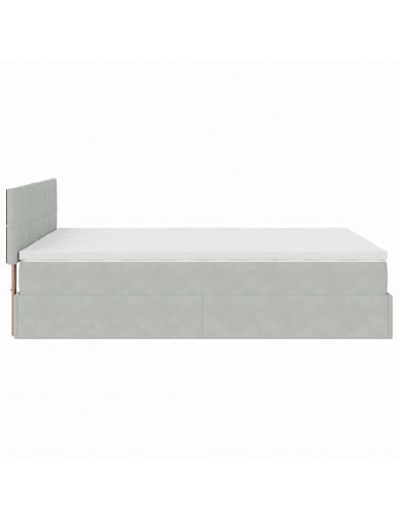 Struttura Letto Pouf con Materasso 140x190 cm Velluto