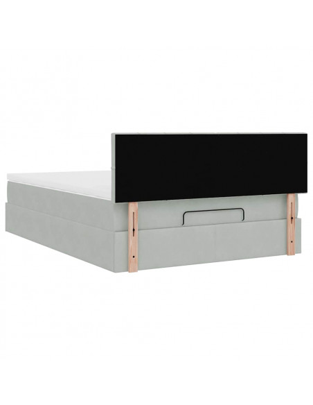 Struttura Letto Pouf con Materasso 140x190 cm Velluto