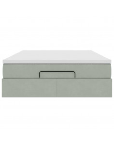 Struttura Letto Pouf con Materasso 140x190 cm Velluto 2