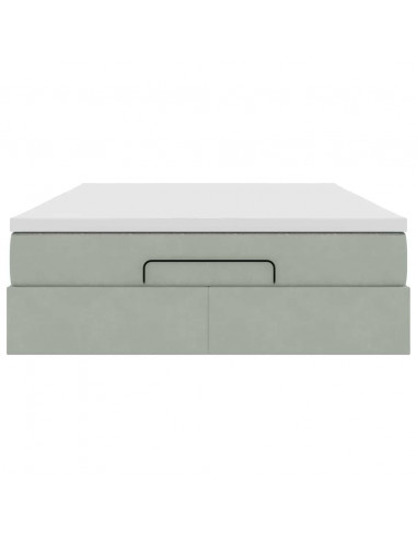 Struttura Letto Pouf con Materasso 140x190 cm Velluto