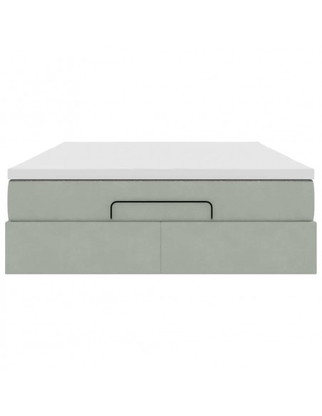 Struttura Letto Pouf con Materasso 140x190 cm Velluto