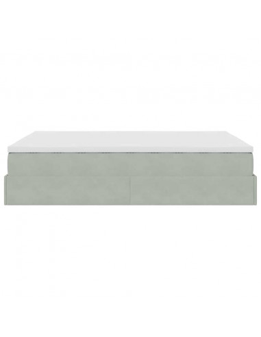 Struttura Letto Pouf con Materasso 140x190 cm Velluto