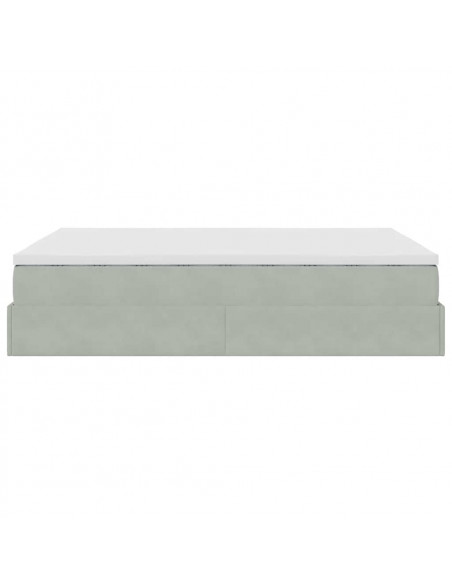 Struttura Letto Pouf con Materasso 140x190 cm Velluto