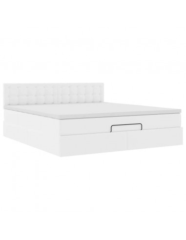 Struttura Letto Pouf con Materasso 160x200 cm Similpelle