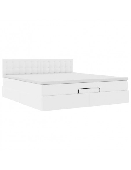 Struttura Letto Pouf con Materasso 160x200 cm Similpelle