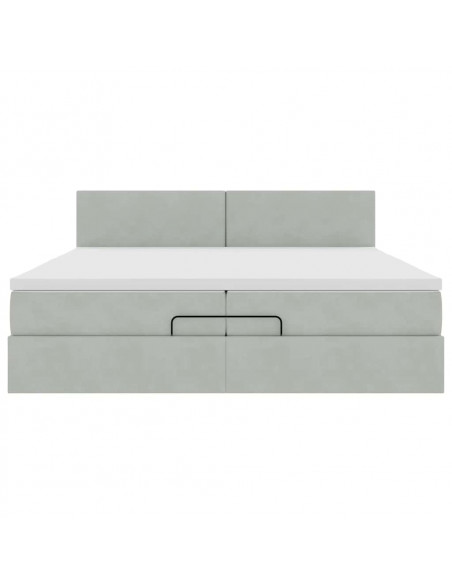 Struttura Letto Pouf con Materasso 200x200 cm in Velluto