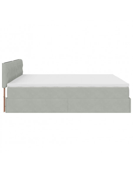 Struttura Letto Pouf con Materasso 200x200 cm in Velluto