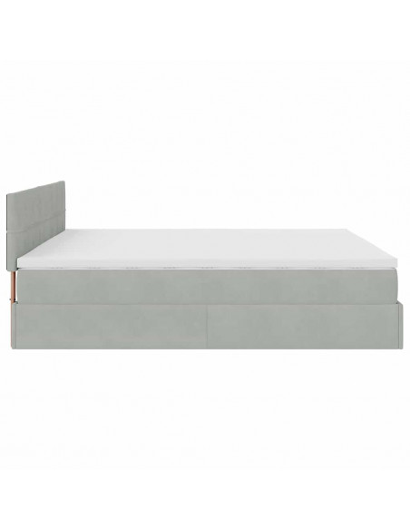 Struttura Letto Pouf con Materasso 200x200 cm in Velluto