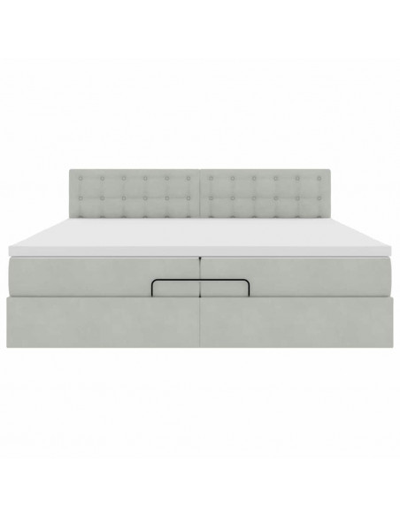 Struttura Letto Pouf con Materasso 200x200 cm in Velluto