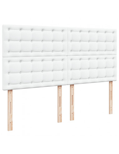 Struttura Letto Pouf con Materasso Bianco 160x200 cm Similpelle