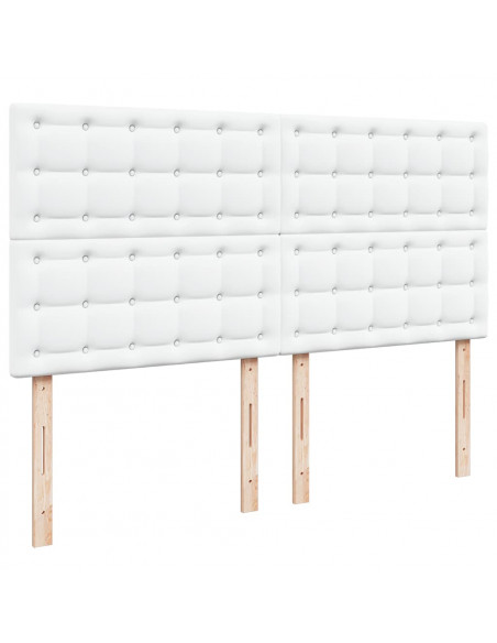 Struttura Letto Pouf con Materasso Bianco 160x200 cm Similpelle